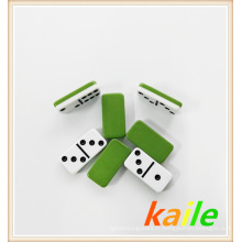 Double 6 domino en plastique vert à deux étages